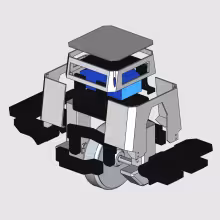 CAD model of mini electric unicycle.
