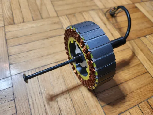 Modified hoverboard motor stator.