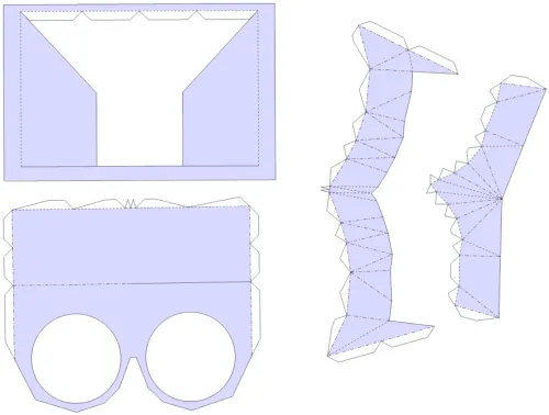 3D HMD model unwrapped as 2D.